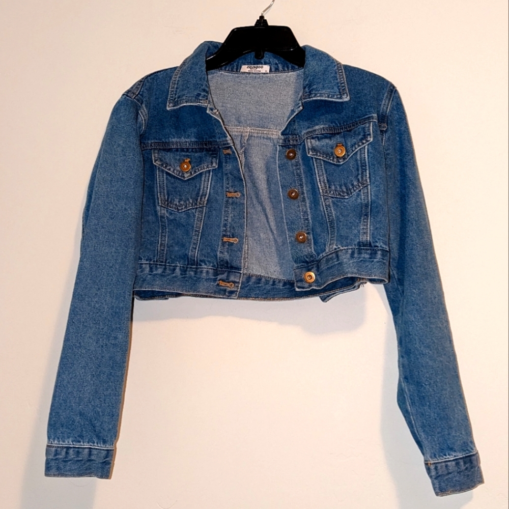 Zeagoo Denim Jean Crop Jacket